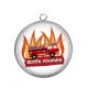 Pendentif Cabochon Argent - super pompier