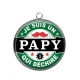 Pendentif Cabochon Argent - je suis un papy qui déchire