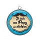 Pendentif Cabochon Argent - je suis un papy qui déchire