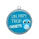 Pendentif Cabochon Argent - un papy trop chouette