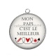 Pendentif Cabochon Argent - meilleure papi