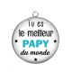 Pendentif Cabochon Argent - meilleur papy