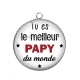 Pendentif Cabochon Argent - meilleur papy