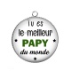 Pendentif Cabochon Argent - meilleur papy