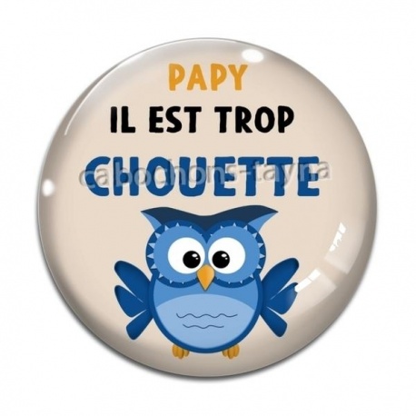 Cabochon Verre - papy trop chouette