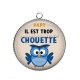 Pendentif Cabochon Argent - papy trop chouette
