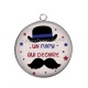Pendentif Cabochon Argent - un papy qui déchire