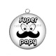 Pendentif Cabochon Argent - super papy