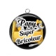 Pendentif Cabochon Argent - papy super bricoleur