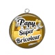 Pendentif Cabochon Argent - papy super bricoleur