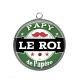 Pendentif Cabochon Argent - papy le roi de l'apero