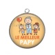 Pendentif Cabochon Argent - le meilleur papy