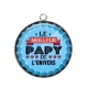 Pendentif Cabochon Argent - le meilleur papy