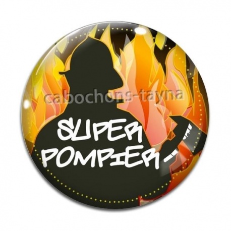 Cabochon Verre - super pompier
