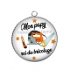 Pendentif Cabochon Argent - mon papy roi du bricolage