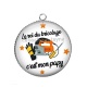Pendentif Cabochon Argent - mon papy roi du bricolage