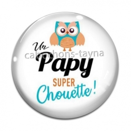 Cabochon Verre - un papy super chouette