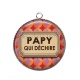 Pendentif Cabochon Argent - papy qui déchire
