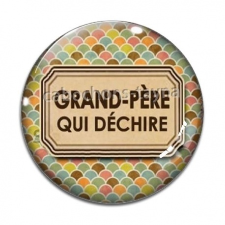 Cabochon Verre - grand père qui déchire
