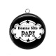 Pendentif Cabochon Argent - bonne fête papi