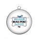 Pendentif Cabochon Argent - meilleur beau père