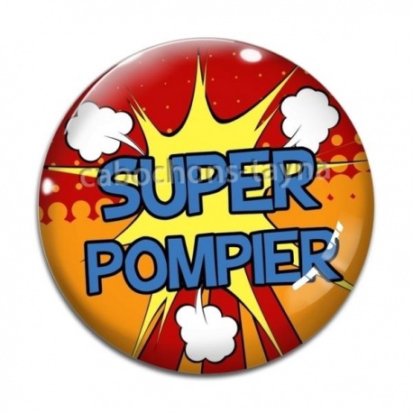 Cabochon Verre - super pompier