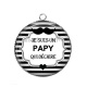 Pendentif Cabochon Argent - je suis un papy qui déchire