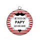 Pendentif Cabochon Argent - je suis un papy qui déchire