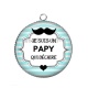 Pendentif Cabochon Argent - je suis un papy qui déchire