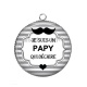Pendentif Cabochon Argent - je suis un papy qui déchire