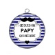 Pendentif Cabochon Argent - je suis un papy qui déchire