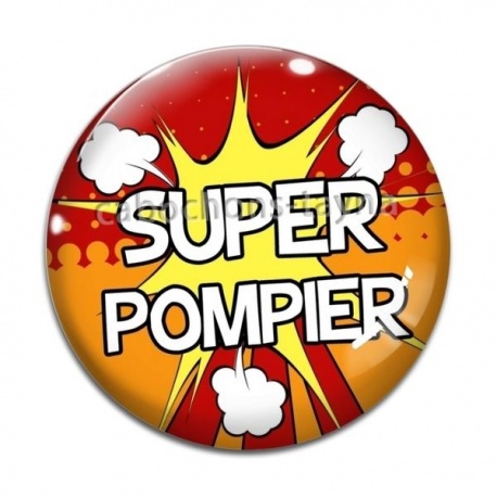 Cabochon Verre - super pompier