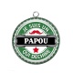 Pendentif Cabochon Argent - je suis un papou qui déchire
