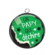 Pendentif Cabochon Argent - un papy qui déchire