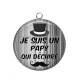 Pendentif Cabochon Argent - je suis un papy qui déchire