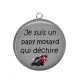 Pendentif Cabochon Argent - papy motard