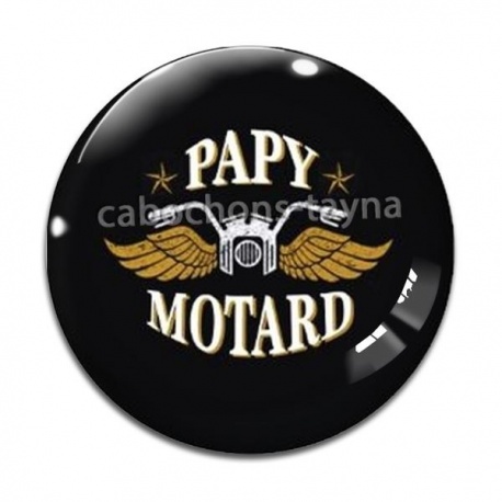 Cabochon Verre - papy motard