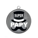 Pendentif Cabochon Argent - super papy