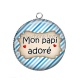 Pendentif Cabochon Argent - mon papi adoré