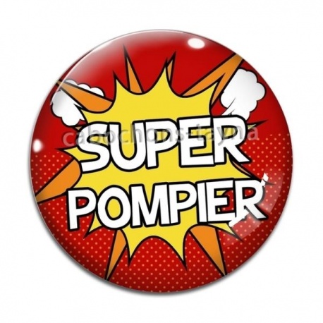 Cabochon Verre - super pompier