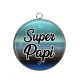Pendentif Cabochon Argent - super papi
