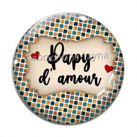 Cabochon Verre - papy d'amour