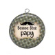 Pendentif Cabochon Argent - bonne fête papy