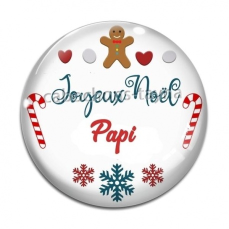 Cabochon Verre - joyeux noël papi