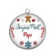 Pendentif Cabochon Argent - joyeux noël papi