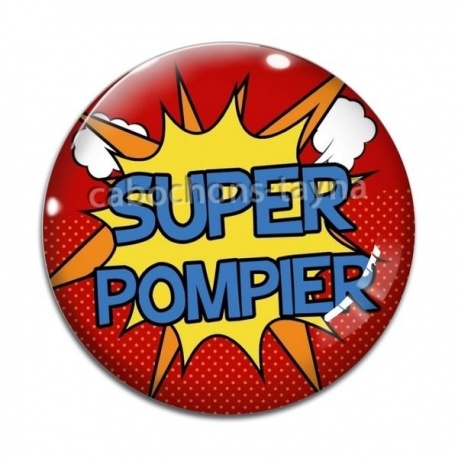 Cabochon Verre - super pompier