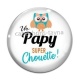 Cabochon Verre - papy super chouette