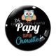 Cabochon Verre - papy super chouette