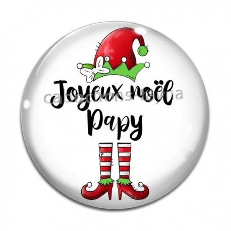 Cabochon Verre - joyeux noël papy