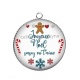 Pendentif Cabochon Argent - joyeux noël papy on t'aime
